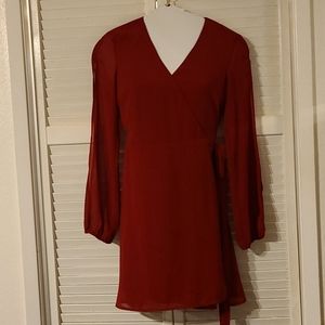 Red wine wrapped dress